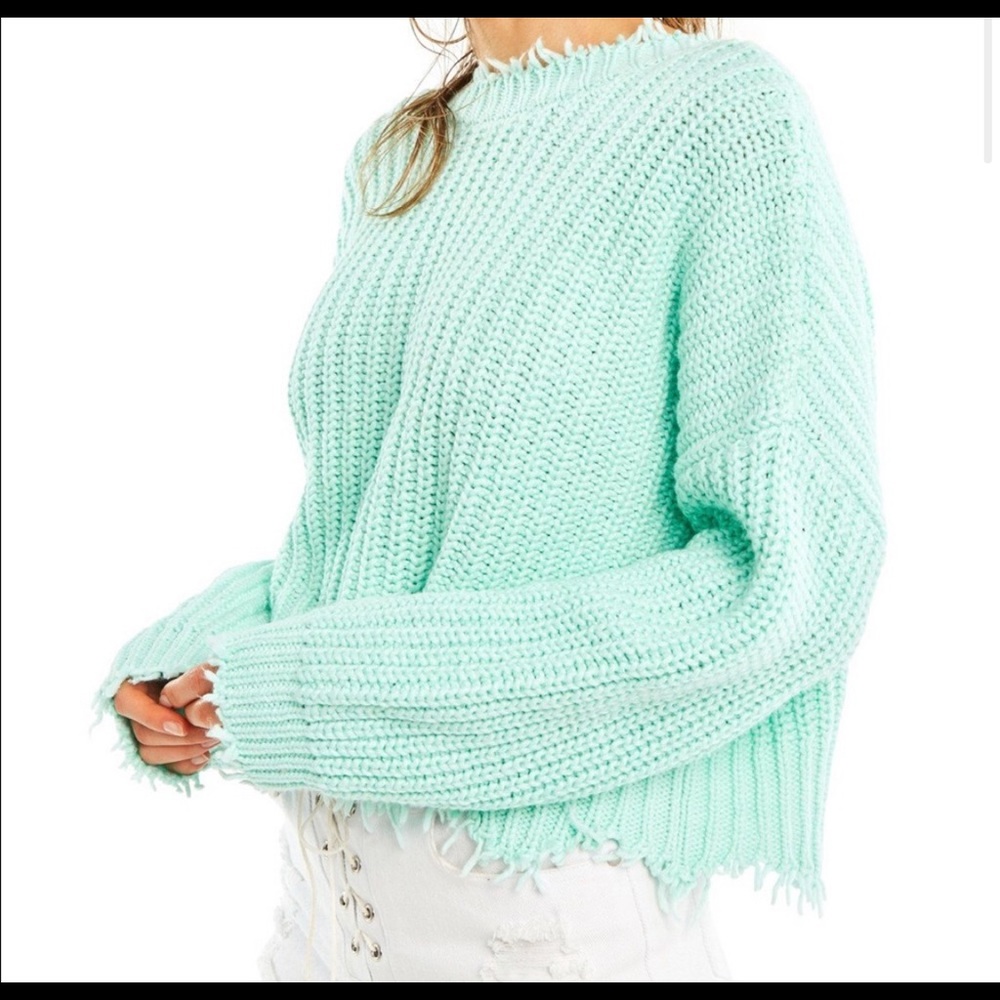 Wildfox Deep V Reversible Palmetto Sweater